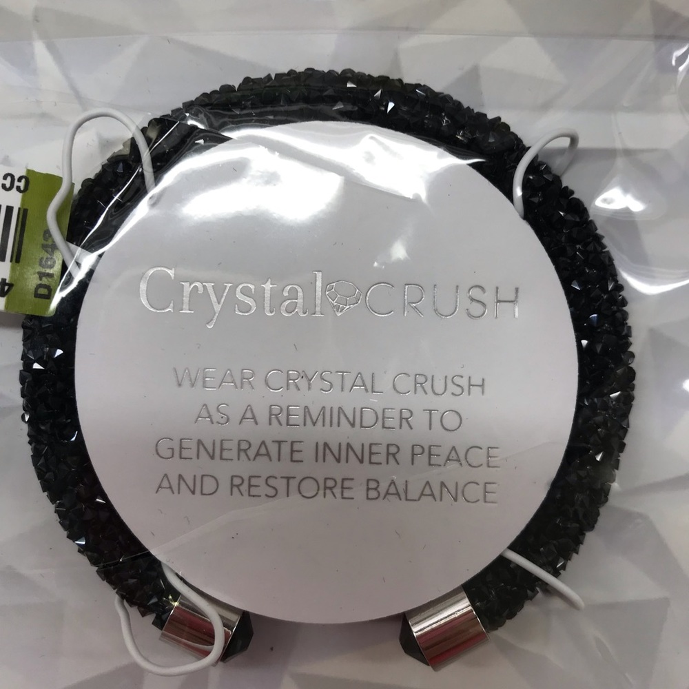 Black Miniature Crystal Bangle Bracelet